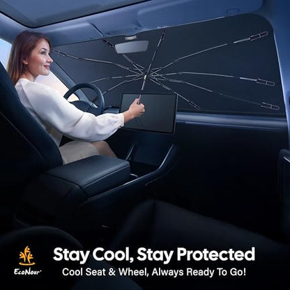EcoNour Windshields Sun Shade for Car, window Foldable Sun Shield Tint - Image 5