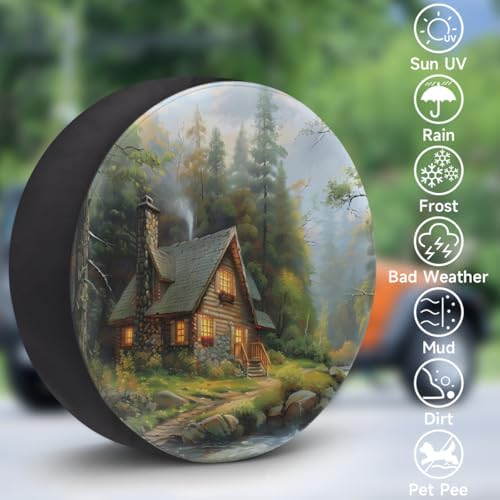 Landscape Spare Tire Cover 16in Spare Wheel Covers Tire Storage Cover - Image 3