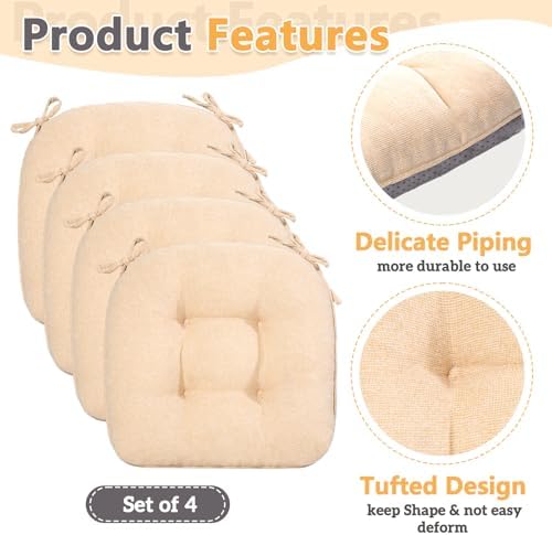 MAGIC ELEPHANT Chair Cushions for Dining Chair, Shredded Memory Foam Kitchen - Image 5