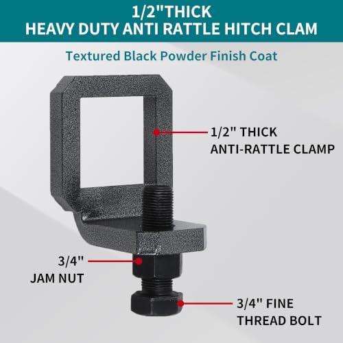 Anti Rattle Hitch Clamp 2" Heavy Duty Steel Hitches - Image 3