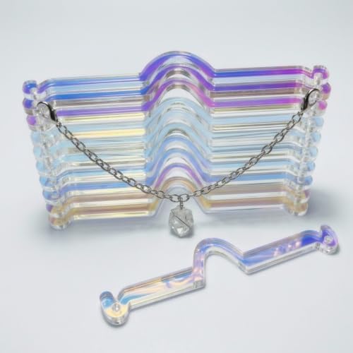 Set of 10 Rearview Mirror Charm Hanger Blanks, Acrylic Car Ornament Hooks by YongPan