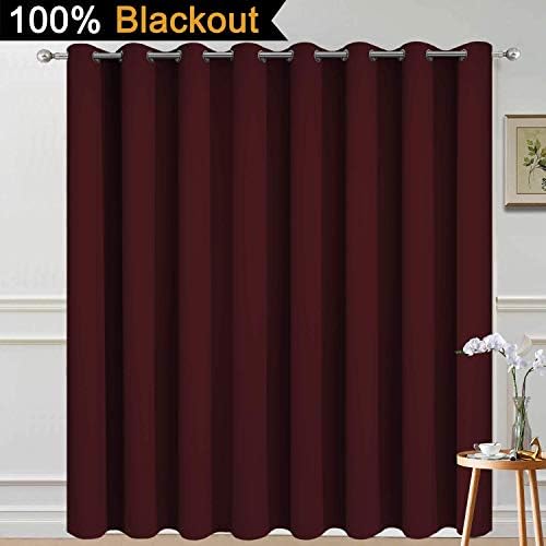 Yakamok Burgundy Red Blackout Patio Door Curtain Panels W100 x L84, 1 Panel - Image 2