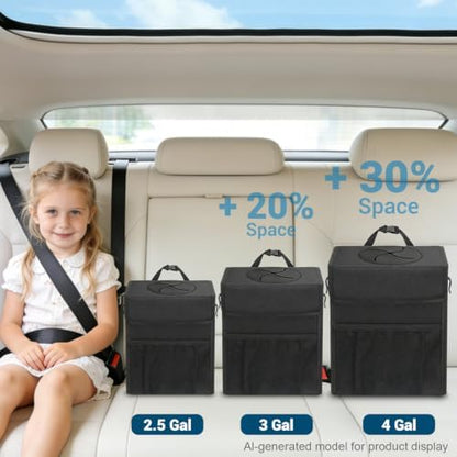 Capolo Car Trash Can with Lid, Leakproof Car Garbage Can Car Trash Bag - Image 7