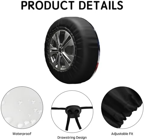 American Flag Star Spare Tire Cover USA Eagle Wheel Covers 17 Inch - Image 4