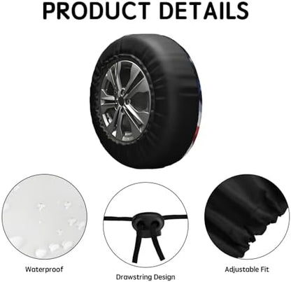 American Flag Star Spare Tire Cover USA Eagle Wheel Covers 17 Inch - Image 4