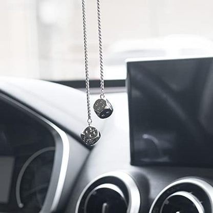 Creative Hanging Dice with Dots Car Metal Pendant Rear View Mirrors Charms - Image 5