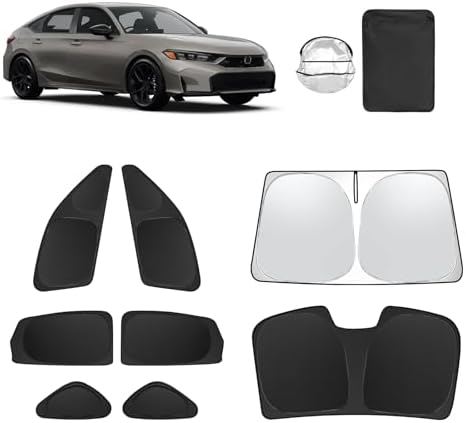 8pcs Car Window Shades for 11th Gen Honda Civic 2022-2026 Accessories, by Unknown