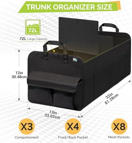 MIU COLOR Trunk Organizer for SUV, Collapsible Car Organizer - Image 4