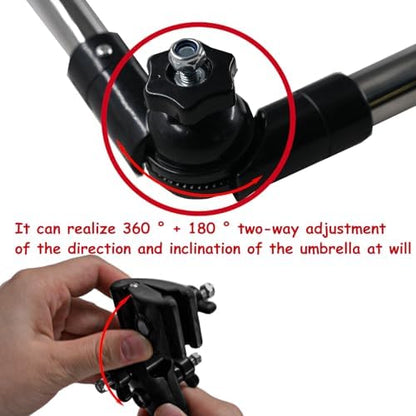 Umbrella Mount Holder with umbrella, Universal 180° Adjustable Umbrella Holder - Image 4