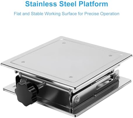 Stainless Steel Scissor Jack, 200x200mm Platform - 15kg Capacity Adjustable Lift - Image 3