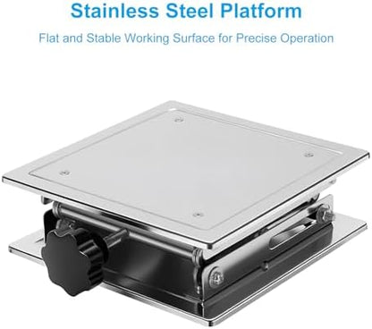 Stainless Steel Scissor Jack, 200x200mm Platform - 15kg Capacity Adjustable Lift - Image 3