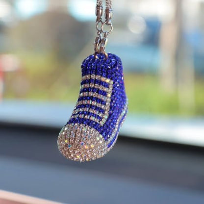 Bling Sneaker Shoe Sparkly Car Hanging Ornament, Cute Crystal Rear View Mirror - Image 5