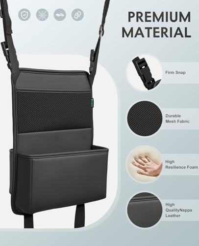FLORICH Car Organizer Storage Between Seats, Premium Leather Car Mesh Organizer - Image 5