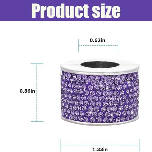 4PCS Crystal Rhinestone Bling Car Headrest Collars, Automotive Magnetic - Image 2
