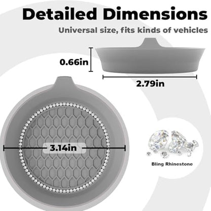 2 PCS Car Cup Coasters, Bling Cup Holder Coaster - Image 3