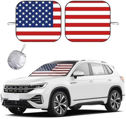 Ziciner 2 PCS Car Windshield Sun Shade, Auto Sun Heat and UV Rays Blocker by Ziciner