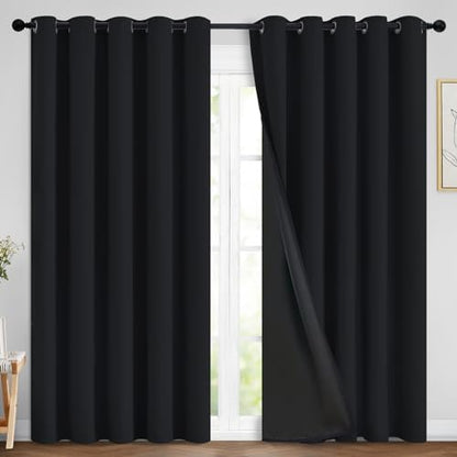 Yakamok Black 100% Blackout Curtains 84 Inches Long by Yakamok