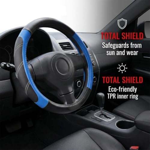 14.5-15 Inch Leather Steering Wheel Cover, Non Slip - Image 3