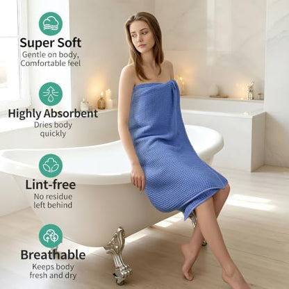 Microfiber Waffle Bath Towels, 4 Pieces, Fast Drying, Lint Free 430 GSM - Image 4