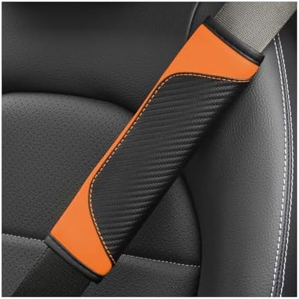 AUCELI 2PCS Carbon Fiber Car Seat Belt Cover, Breathable Leather by AUCELI