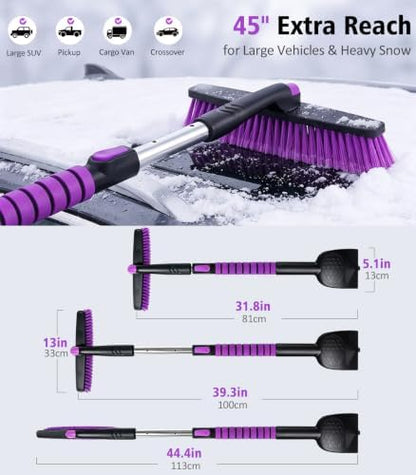 45" Extendable Snow Brush & Ice Scraper - Image 3