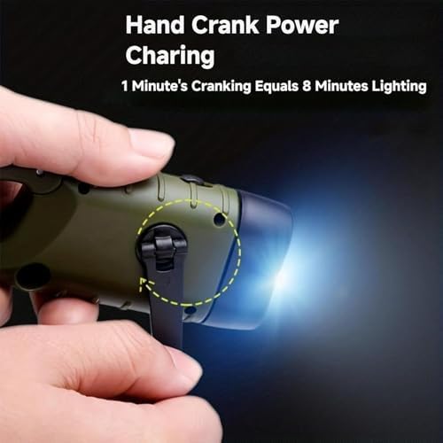 2 Packs Hand Crank Solar LED Emergency Flashlight, No Battery Required - Image 3