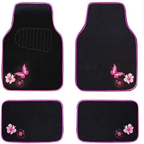 CAR PASS Embroidery Butterfly and Flower Car Floor Mats, by CARPASS
