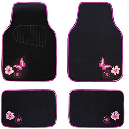 CAR PASS Embroidery Butterfly and Flower Car Floor Mats, by CARPASS