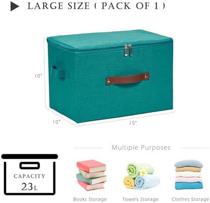 Storage Bins with Zipper Lids Decorative Lidded Baskets Boxes - Image 3