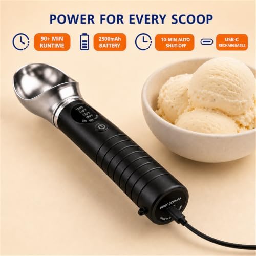 Heated Ice Cream Scoop Rechargeable, Electric Ice Cream Scooper - Image 5