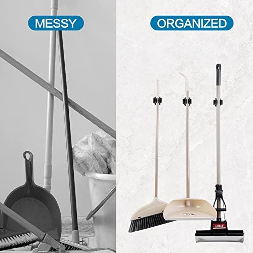 JAMEND CLXP 9PCS Broom and Mop Holder, Heavy Duty Garden Tool Organizer Rack - Image 5