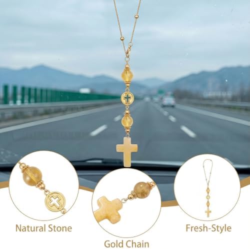 Crystal Hanging Car Charm, Stone Style Car Decor - Image 4