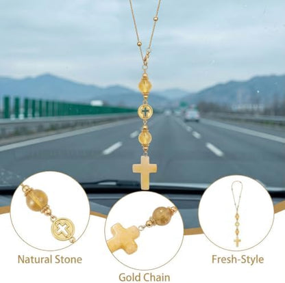 Crystal Hanging Car Charm, Stone Style Car Decor - Image 4