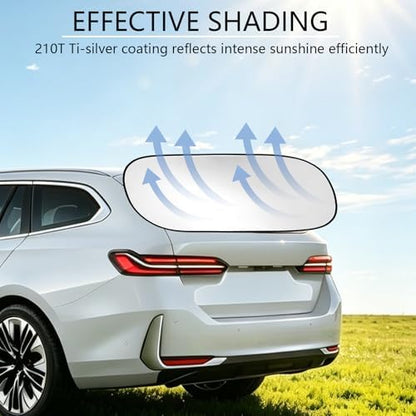 Car Rear Window Sun Shade, 39.37"x19.76" 210T Titanium Silver Foldable Sun Shade - Image 6