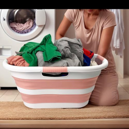 SAMMART 40L Set of 2 Collapsible Plastic Laundry Hamper - Image 4