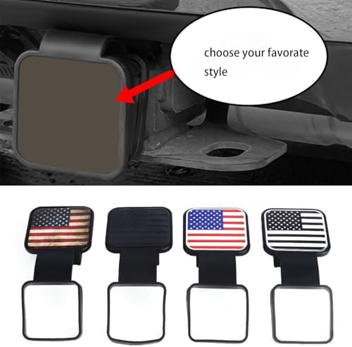 2 Inch Trailer Hitch Cover Plug, American Flag Rubber Tow Hitch Cap, Universal - Image 2