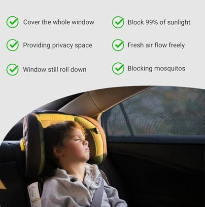 2 Pack Car Window Rear Side Mesh Screen 20"x43" Medium - Image 2