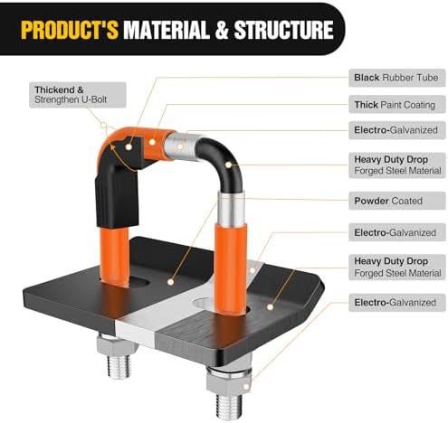 Nilight Trailer Hitch Tightener Anti-Rattle Orange U-Bolt - Image 3