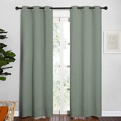 NICETOWN Window Curtain Panels, 1 Pair, 34 by 84-inch, Sage Green by NICETOWN
