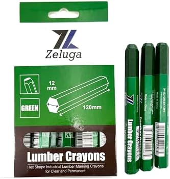Zeluga 4.7in. x 0.47in. Hex Shape Industrial Lumber Marking Crayons by Zeluga