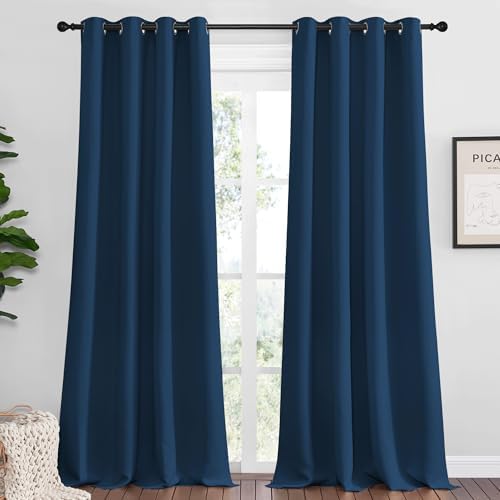 NICETOWN Blackout Curtains for Office 2 Panels 55 x 102-inch Moroccan Blue by NICETOWN