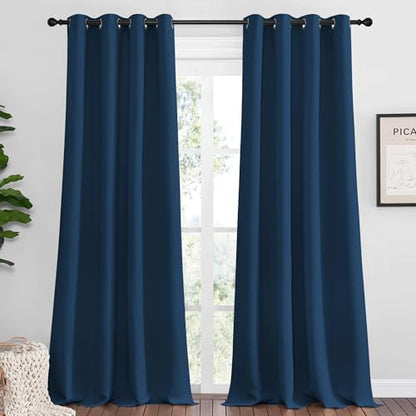 NICETOWN Blackout Curtains for Office 2 Panels 55 x 102-inch Moroccan Blue by NICETOWN