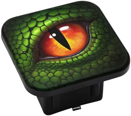 Swono Dragon Rear Hitch Cover Cute Dinosaur Green Dragon Eye Car Hitch Receiver by Swono