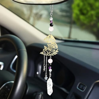 Car Rear View Mirror Witchy Accessories Hanging Car Ornament, Mushroom Rearview by Pyotivol