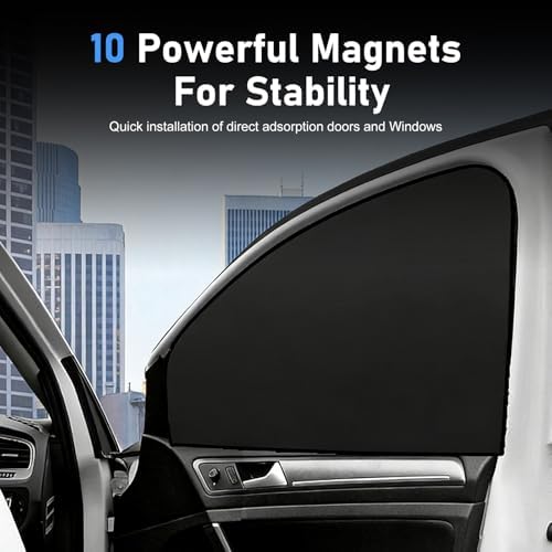 4PCS Car Window Shades with Magnets, Strong Blackout Front Rear Side Window - Image 4