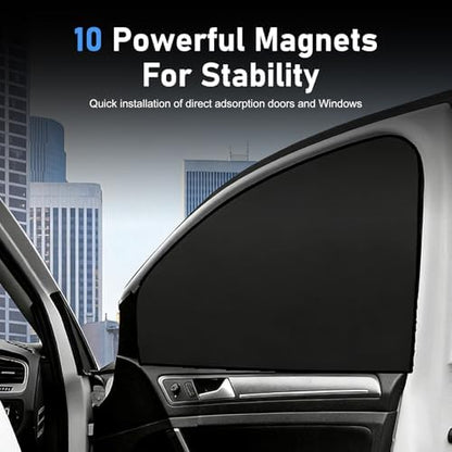 4PCS Car Window Shades with Magnets, Strong Blackout Front Rear Side Window - Image 4