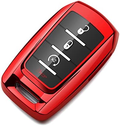 Compatible with Dodge Ram Key Fob Cover 1500 2500 3500 Red Car Accessories by ZSPDACC