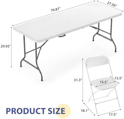 DUMOS 6 FT Folding Picnic Table - Image 3