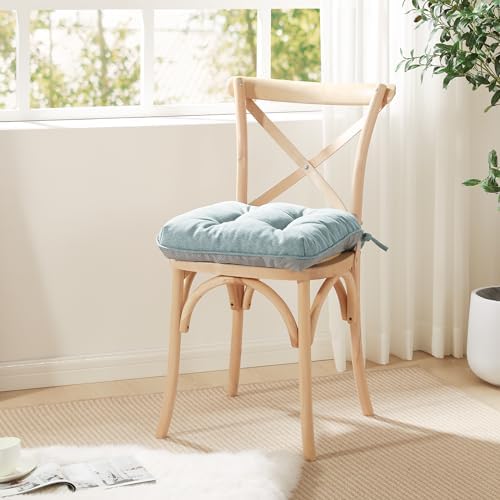 Love's cabin Memory Foam Chair Cushions Set of 4, 19 Inch, Light Blue - Image 6