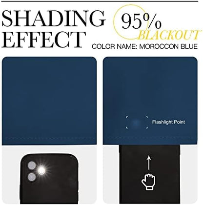 NICETOWN Blackout Curtains for Office 2 Panels 55 x 102-inch Moroccan Blue - Image 5